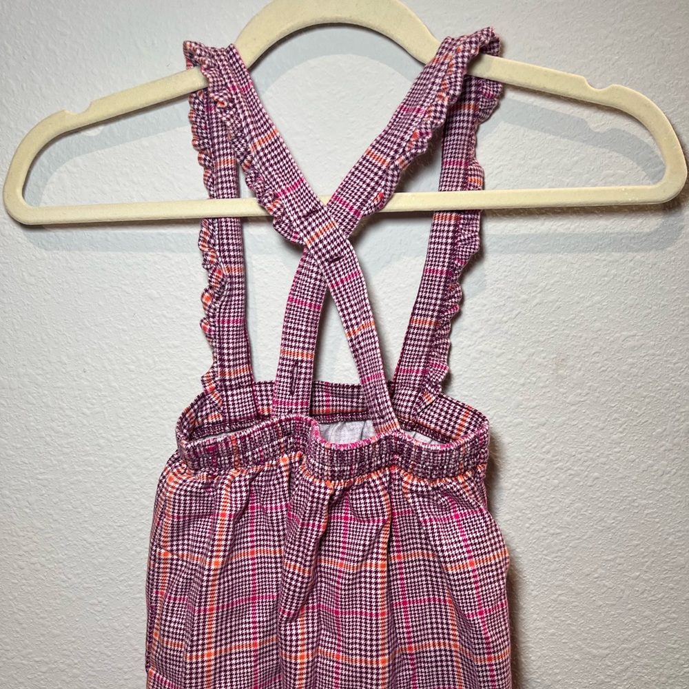 Toddler Girl Plaid Skirt With Suspenders Straps Size 4 - Picture 6 of 9